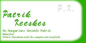 patrik kecskes business card