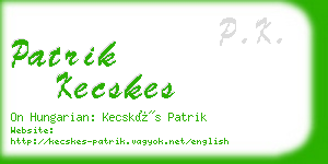 patrik kecskes business card